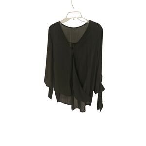 West Kei Allen Surplice Tie Sleeve High Low Blouse Xl